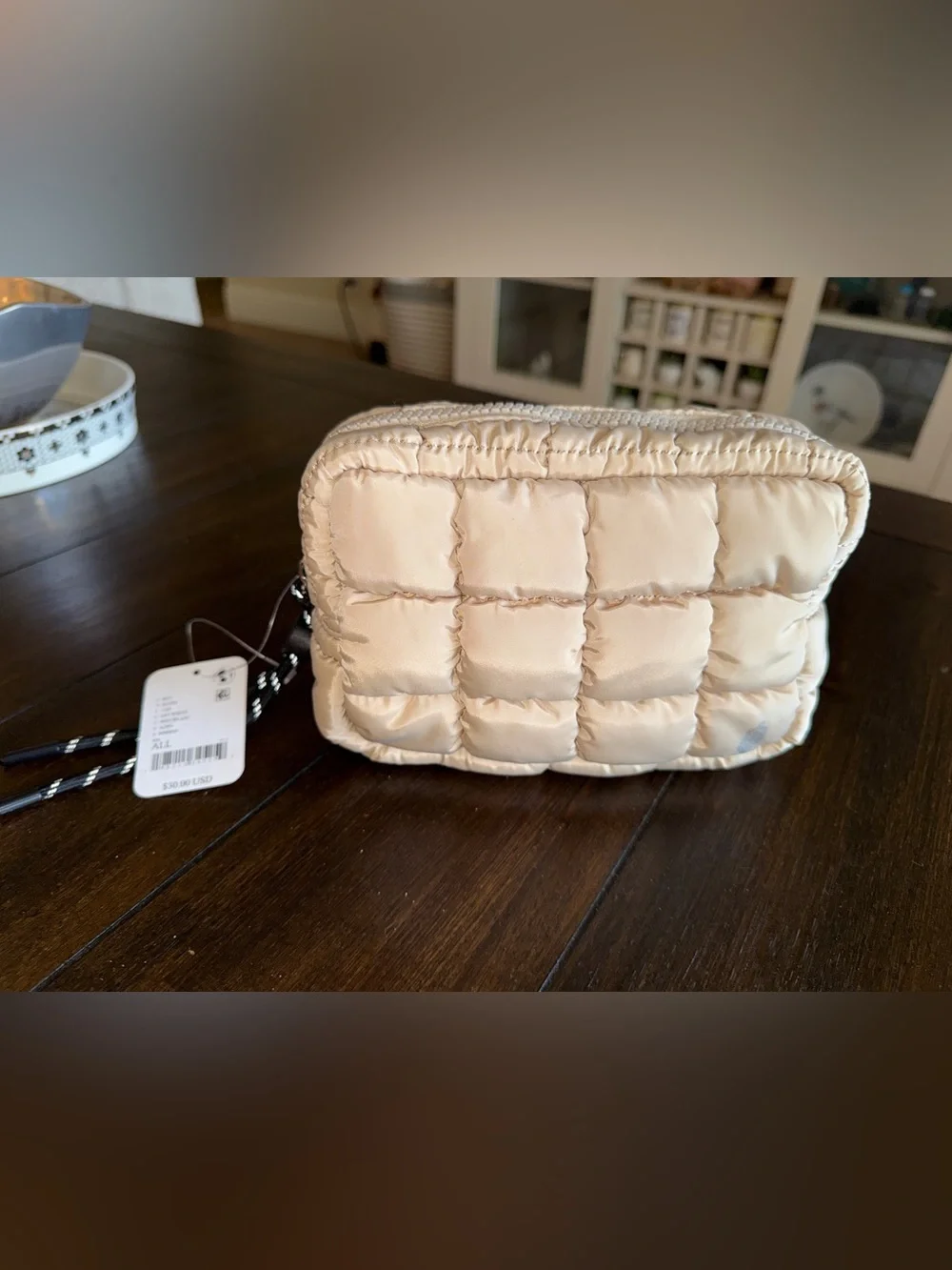 Free People Off White (Cream)  Quilted Mini Case - NWT